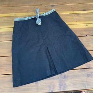 Talbots Black & White Ribbon-Tie A-Line Front Bow Skirt